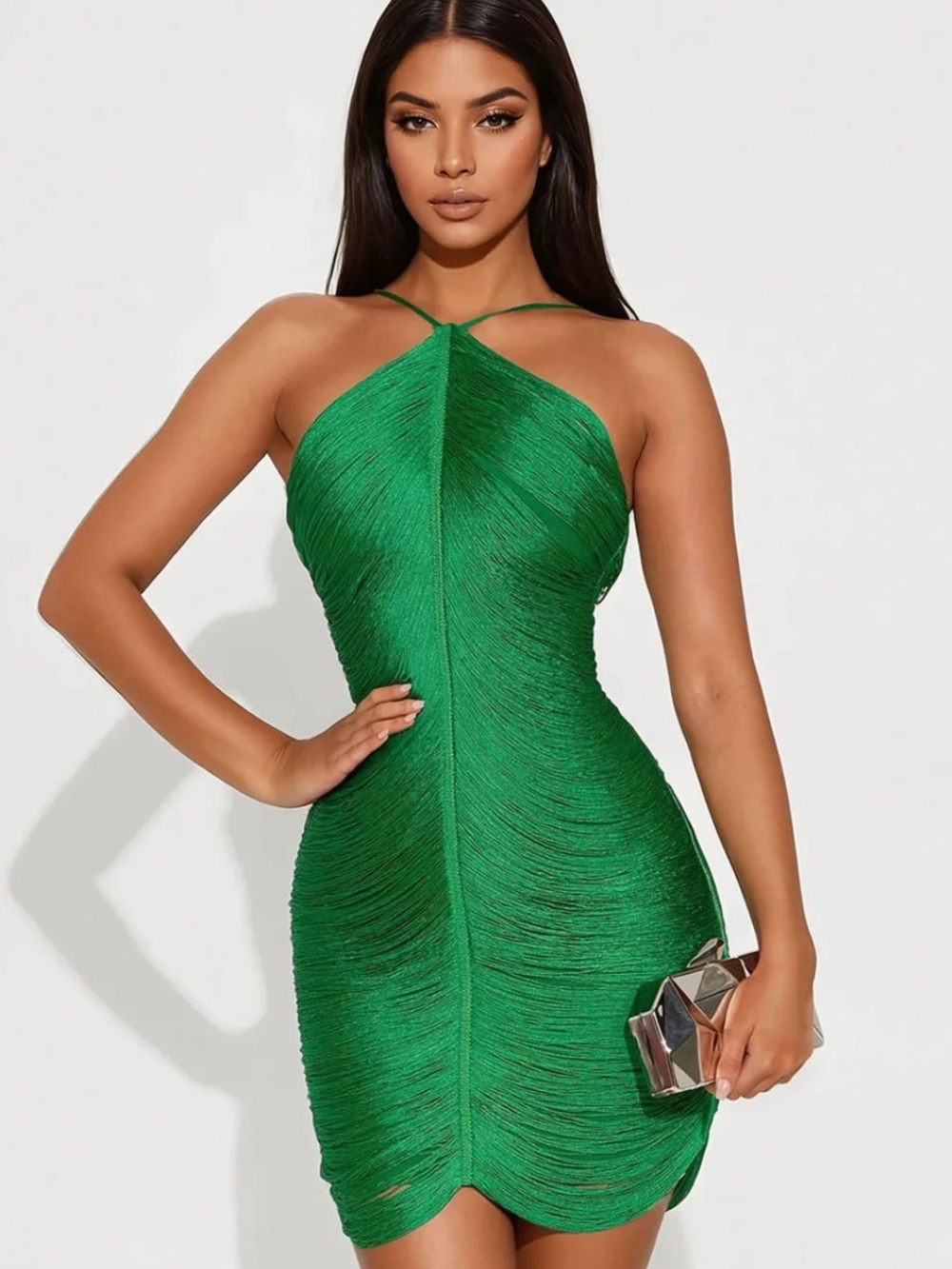 Cause A Scene Fringe Bandage Mini Dress